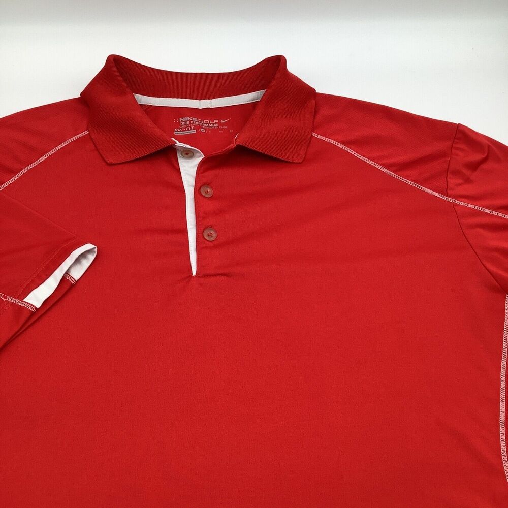 Nike Golf Tour Performance Mens Short Sleeve Dri Fit Golf Polo Red Size XL